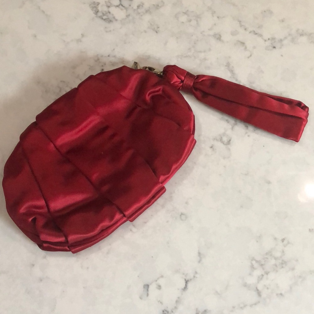 BCBG Red Satin Clutch